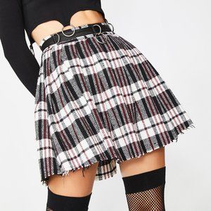 NWT Current Mood Plaid Wool Skirt